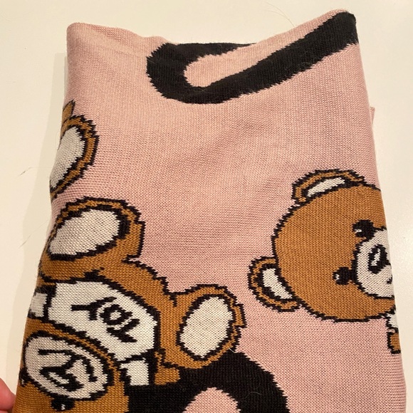 Moschino scarf baby teddy bears Moschino pink black white brown iconic - Picture 3 of 3